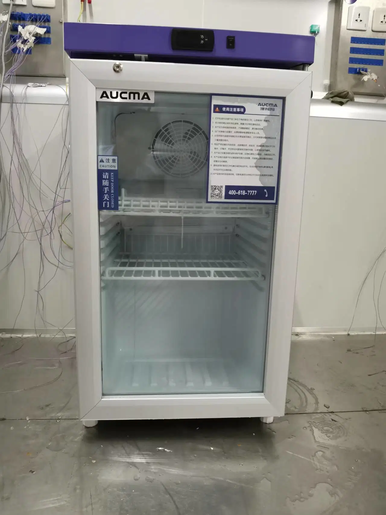 80L, Puerta de vidrio refrigerador de acero inoxidable máquina barata usada médica, Hospital médico, Farmacia refrigerador, refrigerador médico