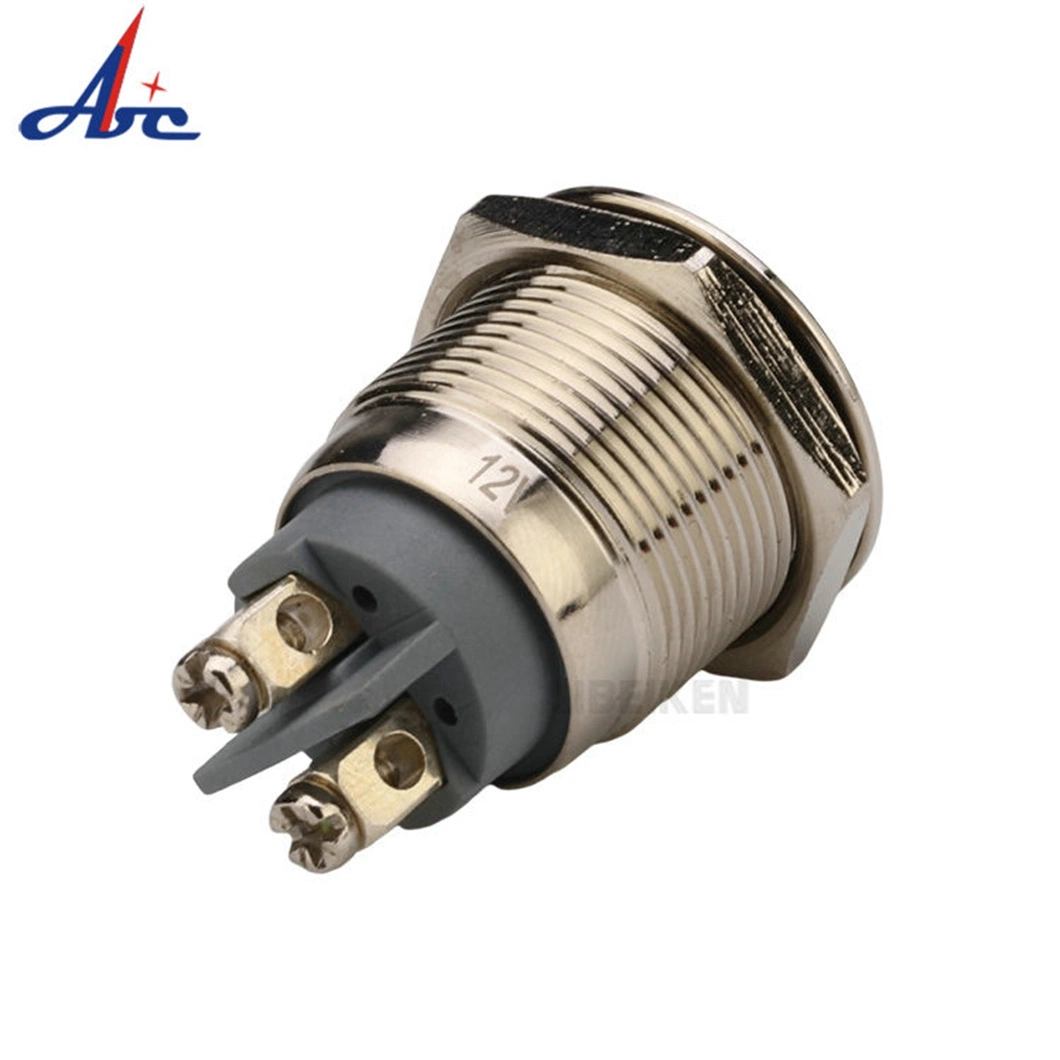 La tête de bille de métal de 19mm le témoin DEL étanche le témoin d'alimentation 3V 5V 12V 24V avec la vis Treminals