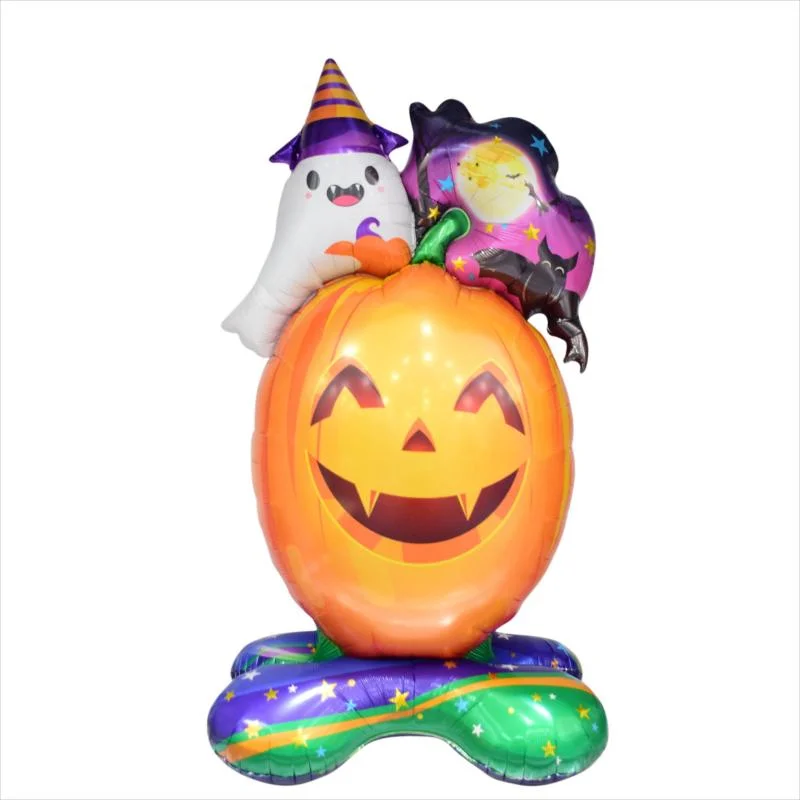 Wholesale Party Supplies Three Dimensional Pumpkin Decoration Inflatable Aluminum Foil Balloon