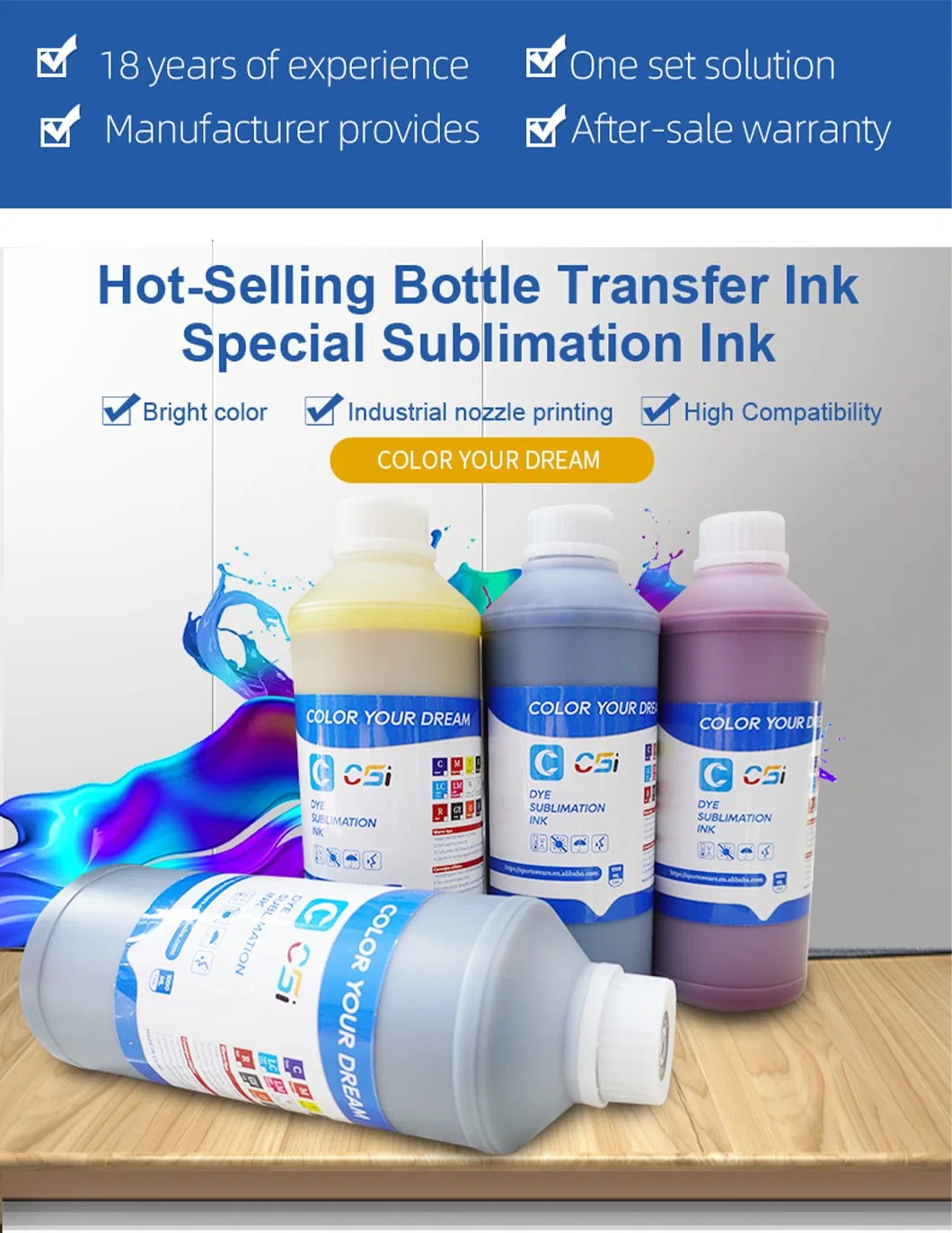 Wholesale/Supplier Cmyk Sublimation Ink Inkjet Printing Ink for Sublimation Printer I3200 Heads
