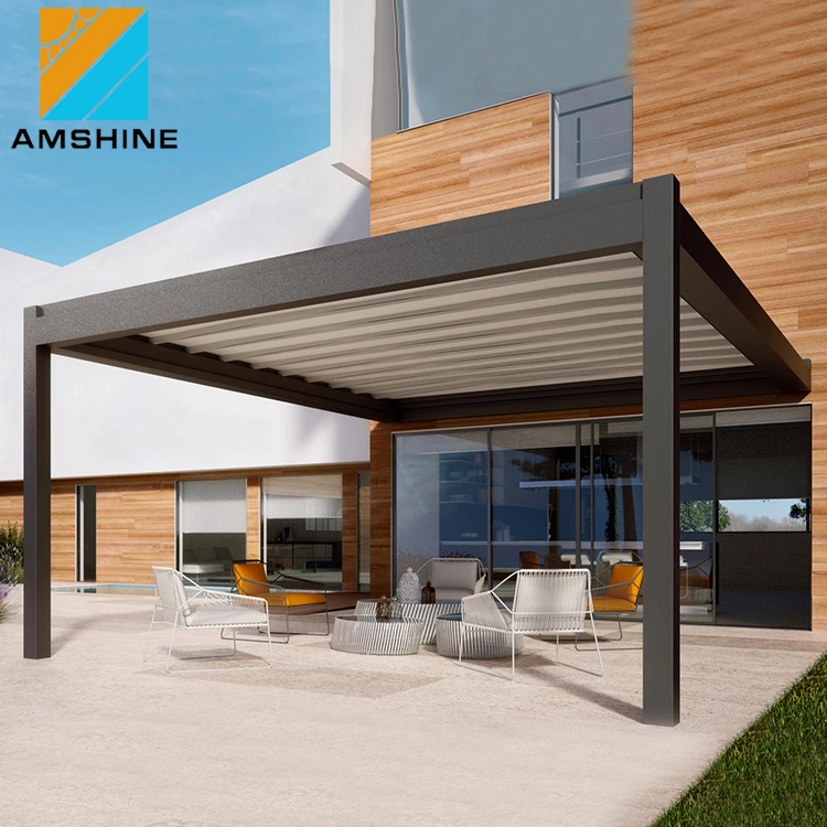 Automatische Lamellendach Motorisieren Wasserdicht Pavillon Garten Gazebo Aluminium Pergola Moderne Prefab Häuser