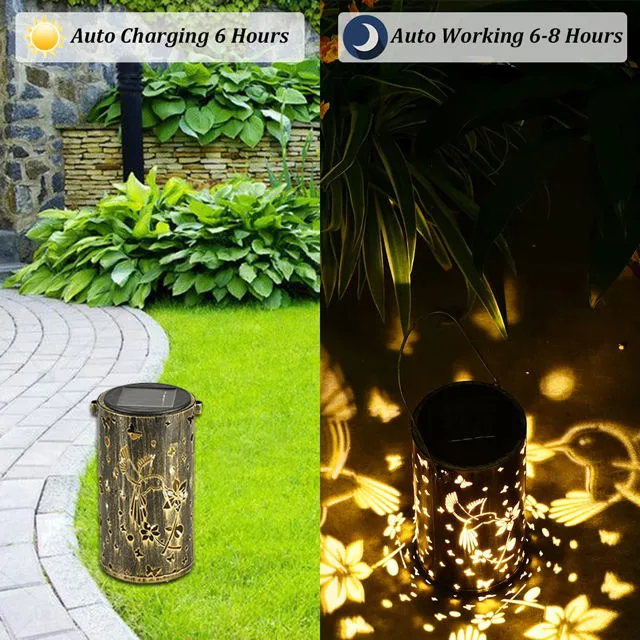 Solar Lantern Waterproof Hanging Lights Decorative Solar Lights Outdoor with Handle LED Decor Table Lamp Solar Garden Lantern