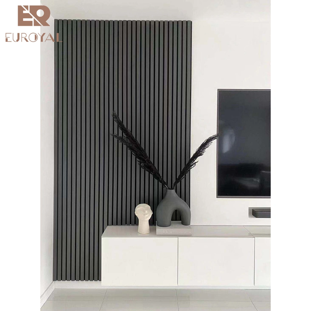 Fabricado de forma automática Acoustic Panel MDF enchapado Slatted panel acústico Pet material decorativo para pared y techo