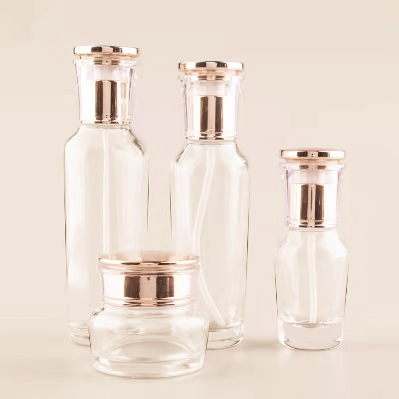 40ML 100ml 120 ml vaso Set cosmético Crema Humectante Loción Botella de cristal líquido tarro de crema de vitrina de cristal de la Fundación de suero de utensilio Vitrina Beauty Pack