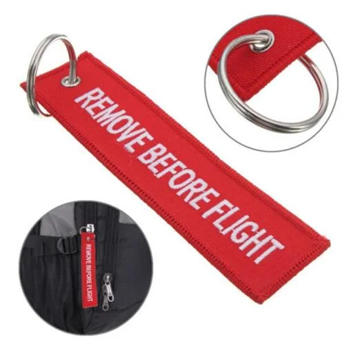 Promotional Custom Brand Travel Souvenir Woven Embroidery Logo Fabric Keychains