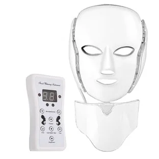 منتجع صحي قابل للتخصيص كامل الوجه مع بالتوقيت الباسيفيكي للأسرة الكهربائية معدات الجمال قناع LED للعلاج الخفيف ببشرة الوجه 7 ألوان