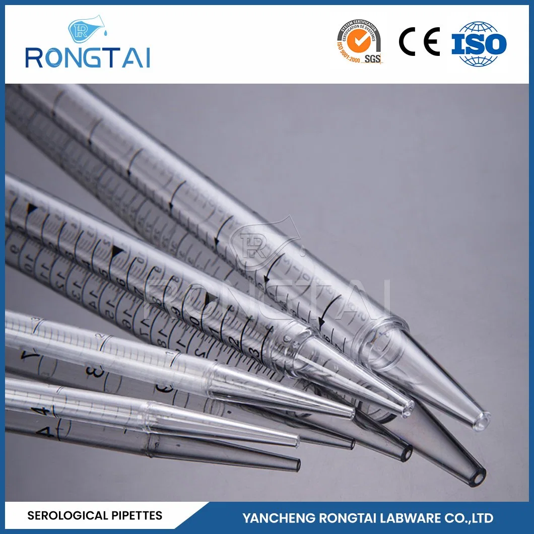 Rongtai High-End Laboratory Plastic Ware Fabricators PS 10ml Serological Pipettes China 25ml 50ml 100 Ml Serological Pipette