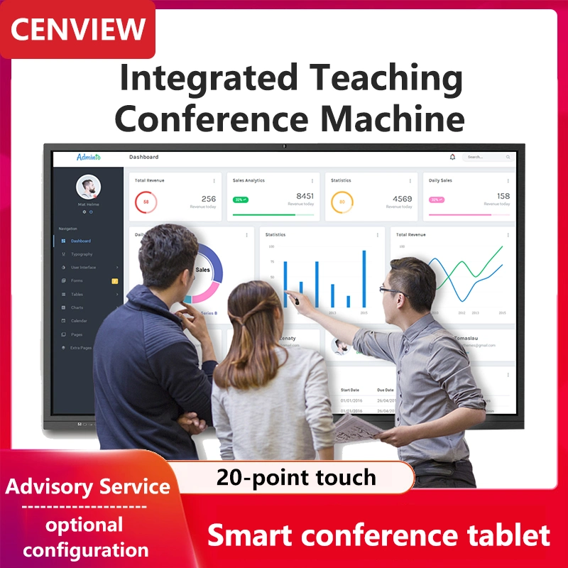 100 Inch Smart Board Dual System LCD Touch Screen Classroom Interactive Teaching Smart Digital Whiteboard