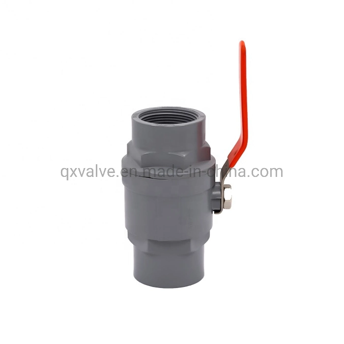 Stainless Steel Handle ABS Ball Grey Two Piece Combined PVC Ball Valve