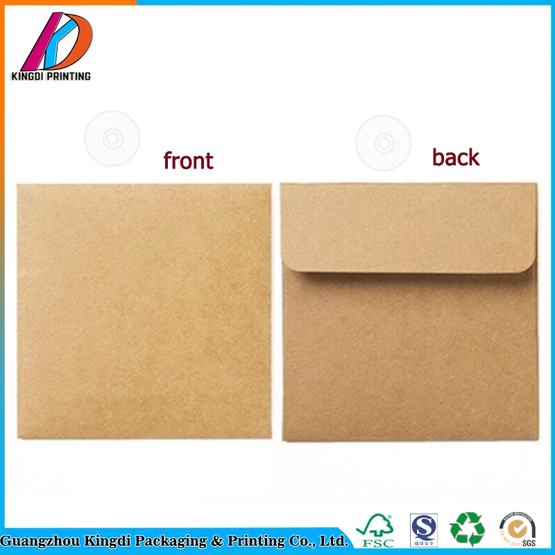 Custom Brown Color DVD Bag Kraft Paper Pocket Envelope for CD