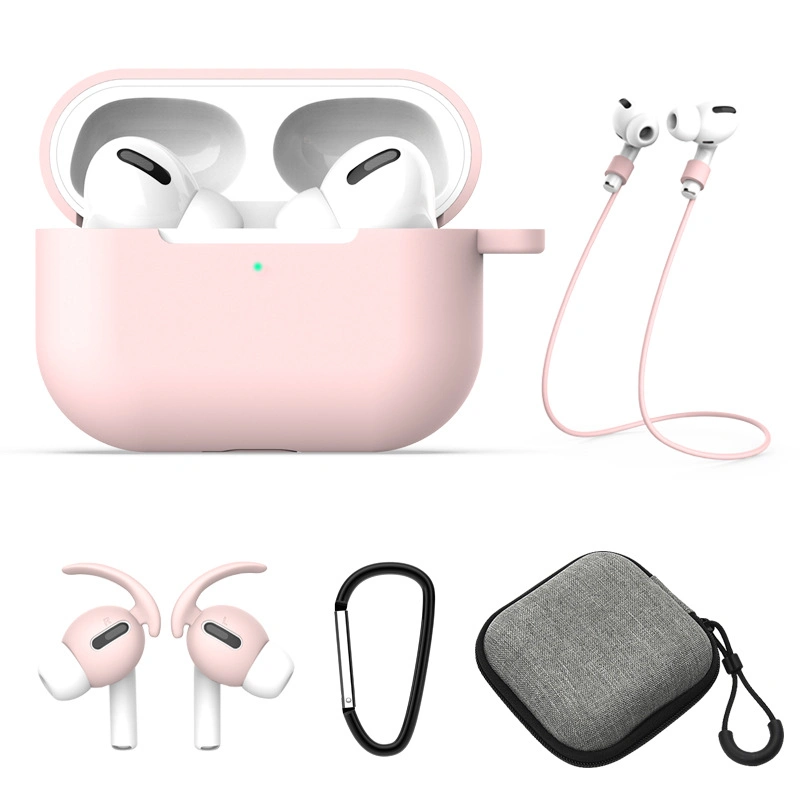 Conjunto de caixas para grosso para capa de silicone Protector estojo para auscultadores Apple AirPods 2 3 PRO Max fivela anti-perda de tira de corda Caixas para auscultadores