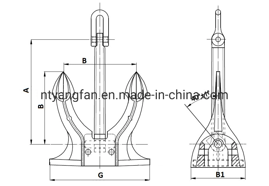 Cast Steel Sr/M Spek Marine Boat Anchor 3300kg with CCS Certificate