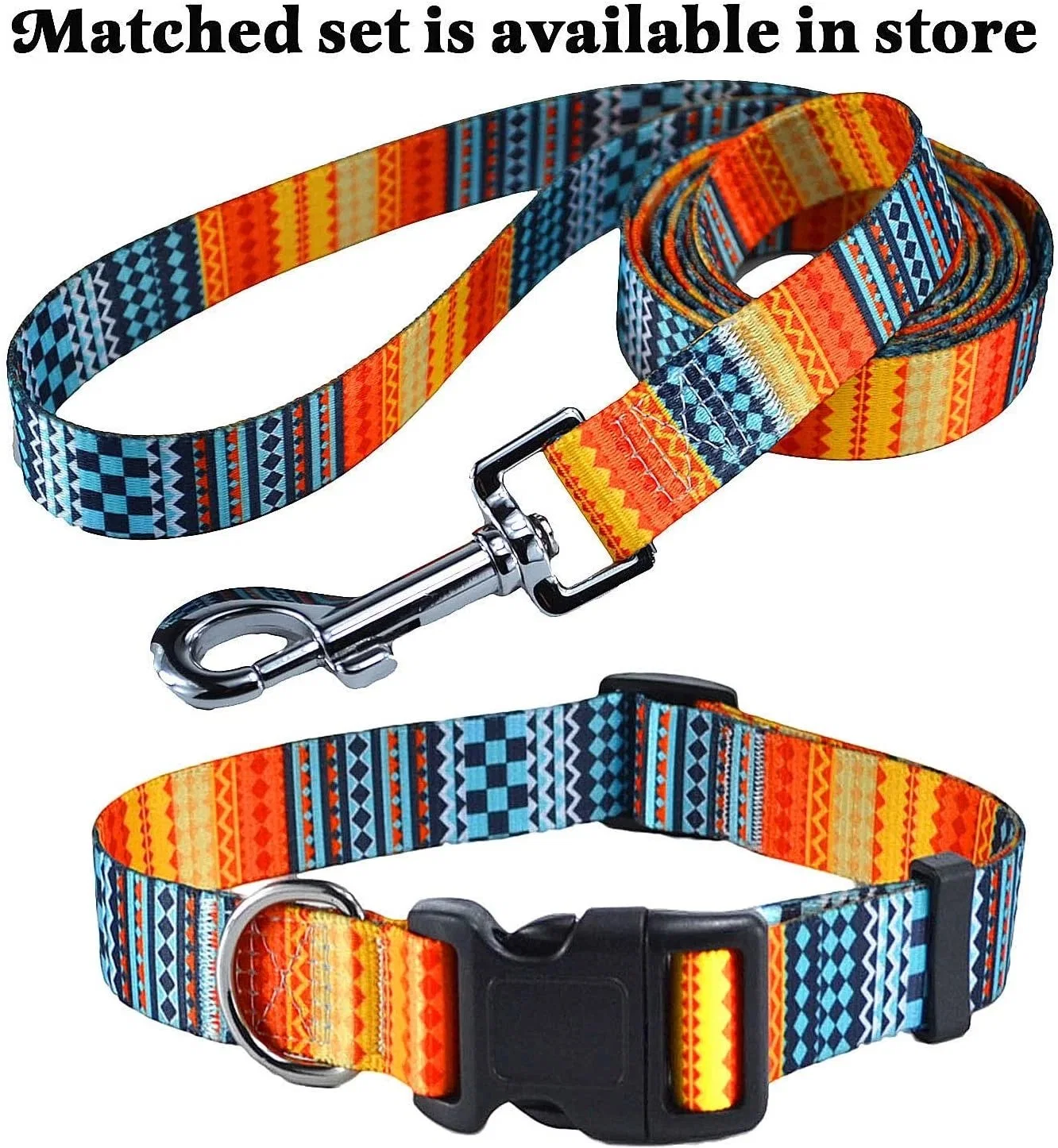 Factory in Stock Products Polyester Pet Dog Rope Leash and Collar