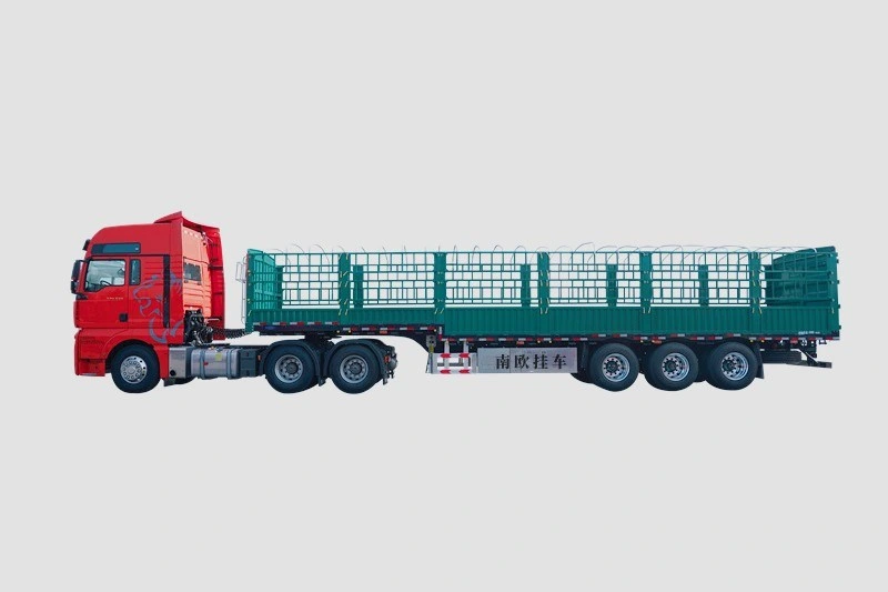 New 3/4Axles 60 80t Fence Trailer Semi 40ft الماشية مقطورة شبه حمولة ضخمة من سياج الماشية