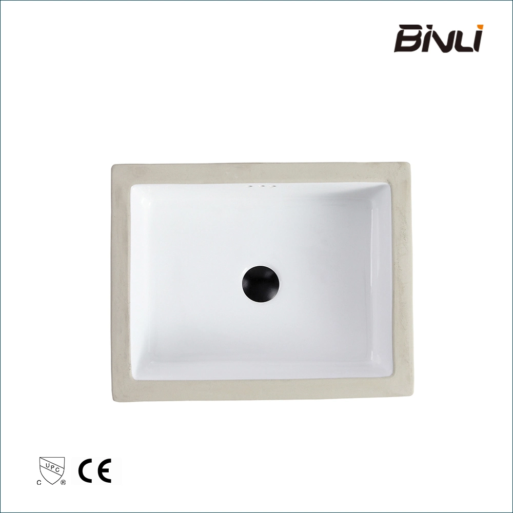 Undermount Rectangular Ceramic Hand Wash Basin Modern Bathroom Sink for Home Hotel