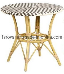 Patio Leisure Stackable Chair Coffee Shop Metal Frame PE Rattan Aluminium Wicker Outdoor Dining Set Garden Furniture