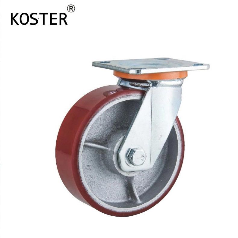 Manufacturer 3 Ton PU Iron Injection Adjustable Industrial Caster Wheels