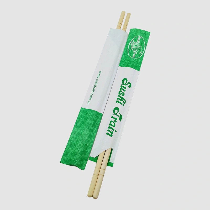 Custom Printed Bamboo Round Chopsticks in Paper Packing