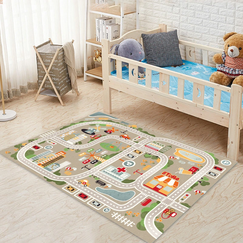 Home Decoration Kids City Rord Map Design Carpet