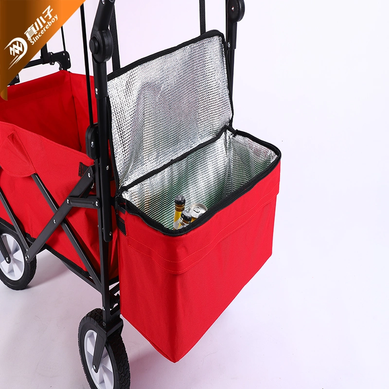 Factory Wholesale/Supplier OEM Trolley Wagon Folding 2 in 1 Lunch Bag Kids Beach Camp Wagon Cart with Removable Canopy