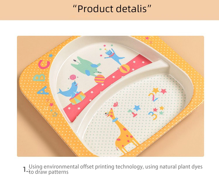 Cute Animal Design Cartoon Melamine Bamboo Fiber Sets for Kids