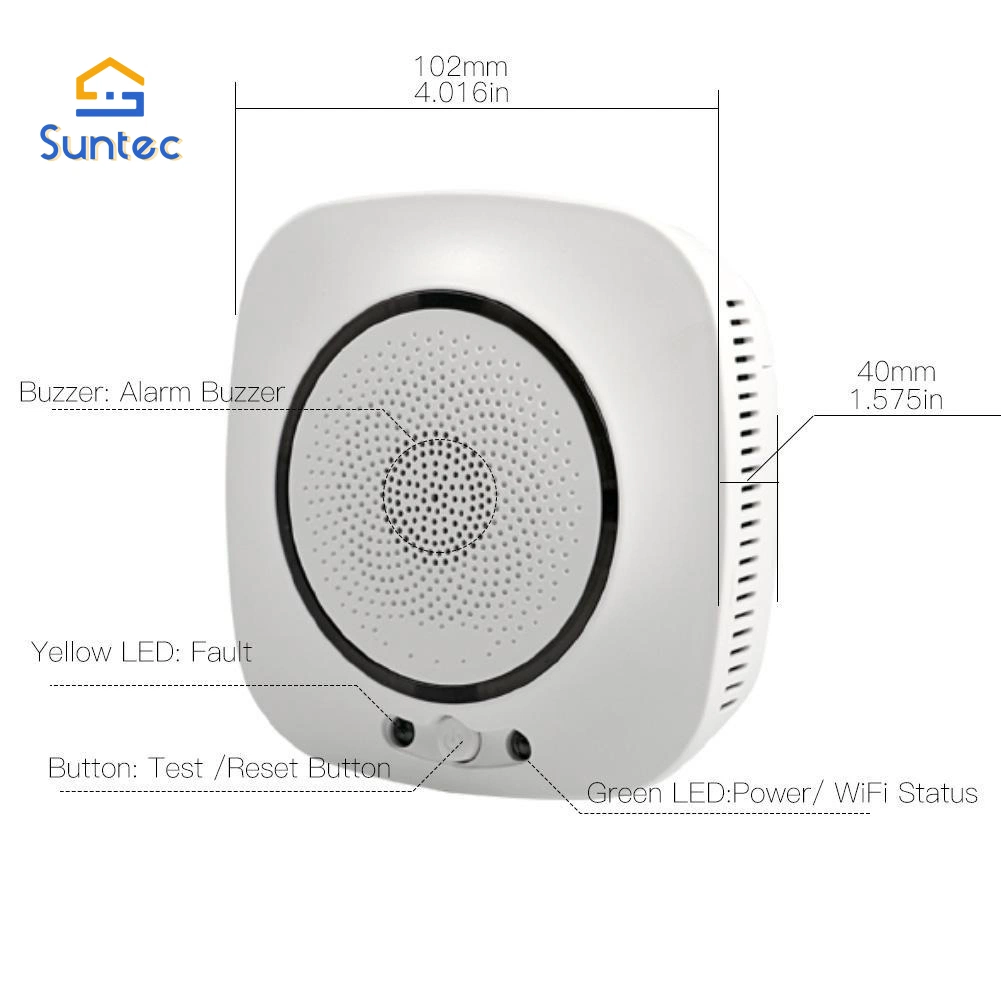 Smart WiFi sensor de gás CO sensor de vazamento de monóxido de carbono para segurança doméstica