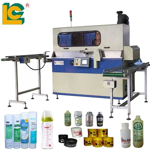 LC Brand Automatic UV Water Bottle Screen Printer Cylindrical Screen Printing Machine for Jars Tubes