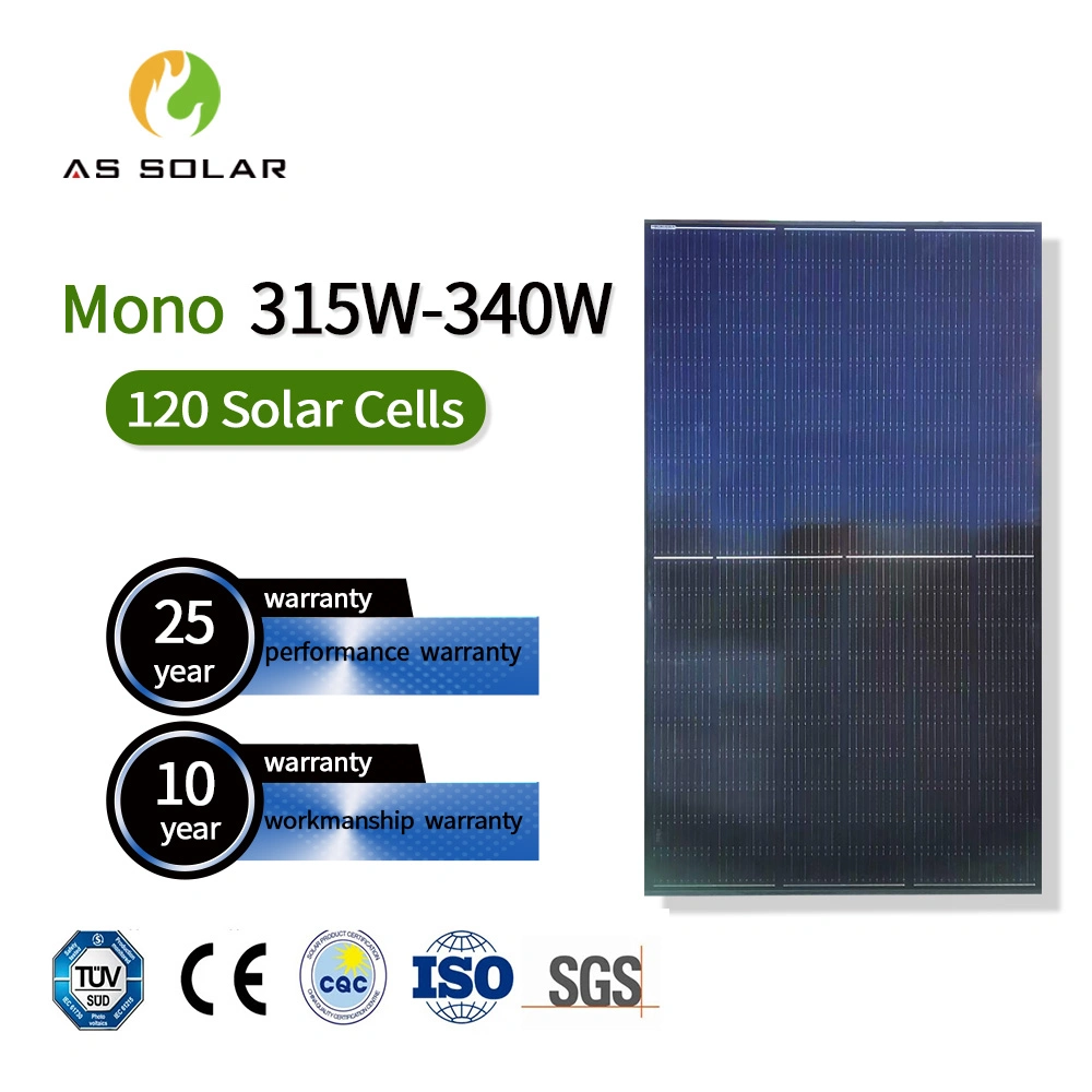 325W Full Back Mono Solar Panel Solar Energy Half Cell Solar Panel