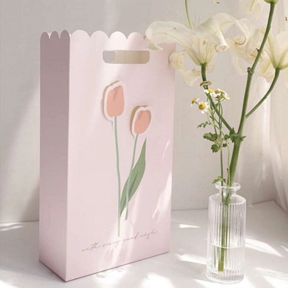 High Quality New Design Cheap Price Paper Bag Tulip Flower Bag