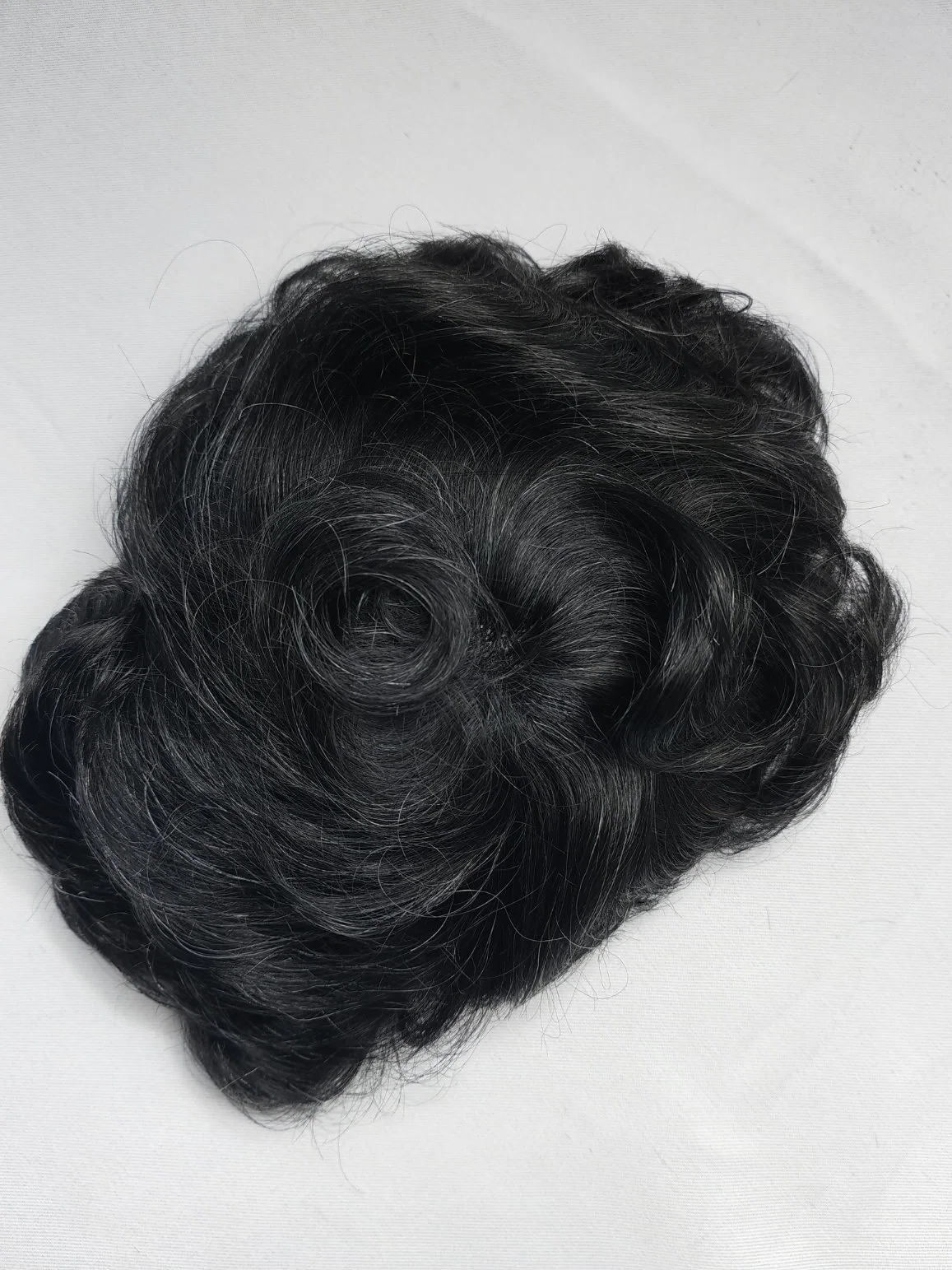 Most-Comfortable Hand-Knotted Custom-Made Fine-Mono Base Human Hair System Made of Remy-Human-Hair