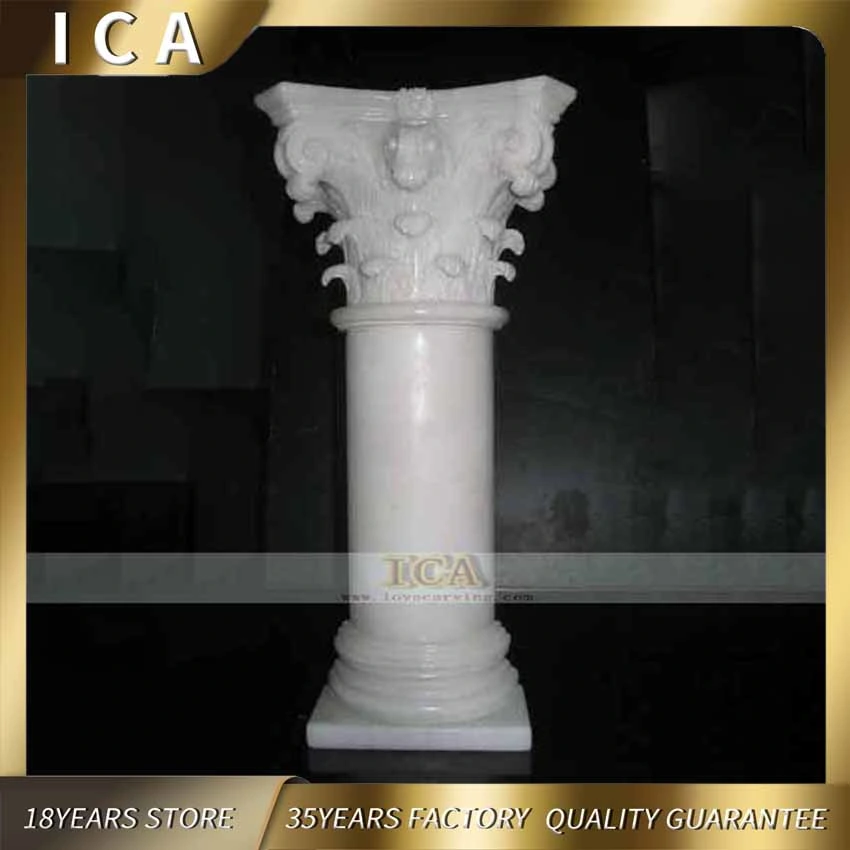 Natural Marble Carving Column European Style Classical Design Pillar