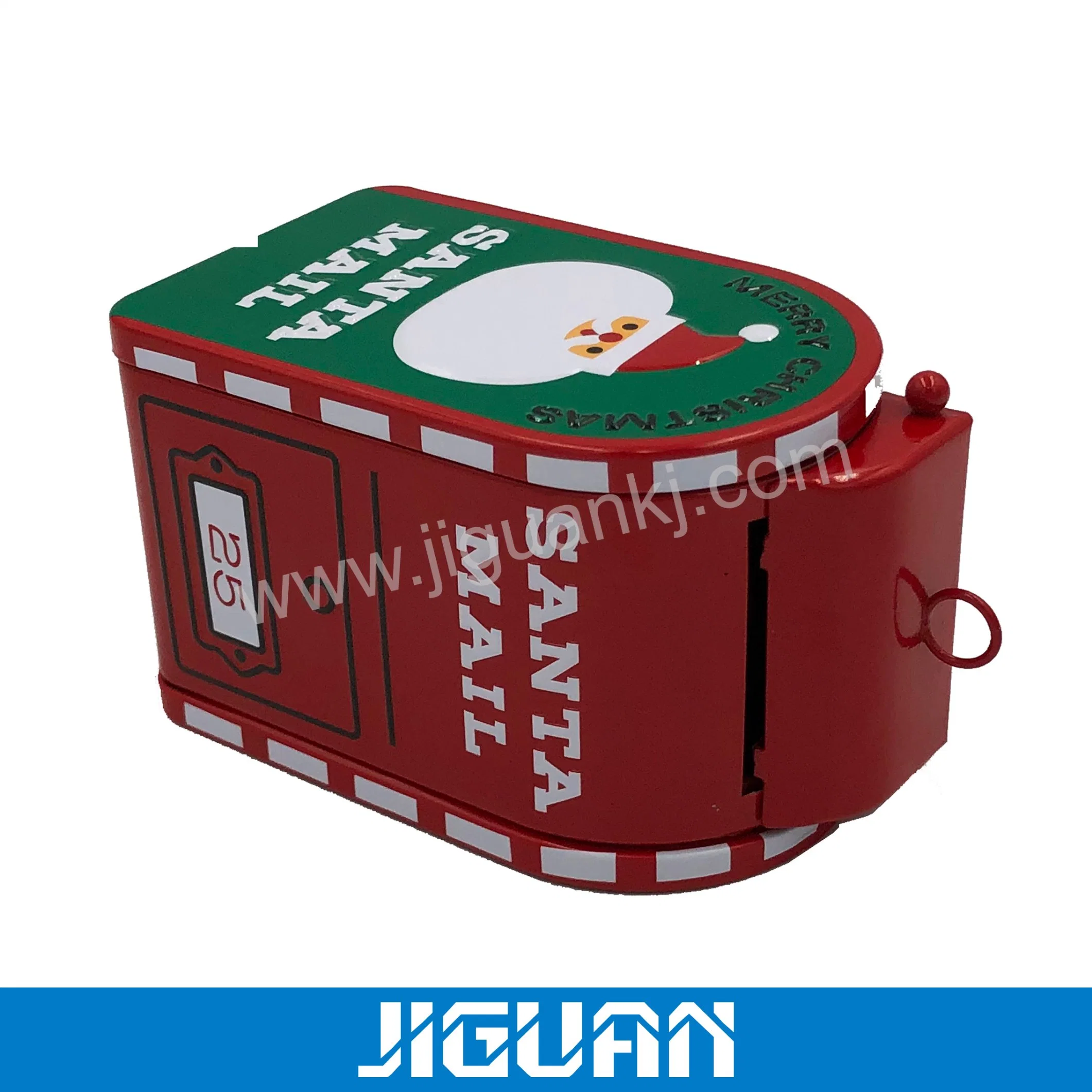 Customized Santa Claus Shape Iron Metal Box for Christmas Gift