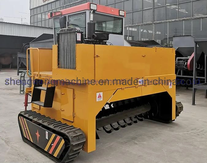 Agriculture Waste Chicken Manure Crawler Type Compost Making Turner Machine