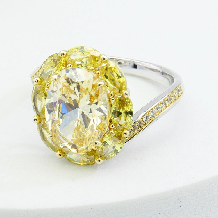 Fashion Yellow Gold Rings Flower Shape Beauty and Elegant for Women