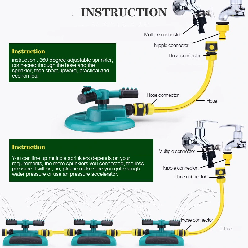 Garden Water Saving Irrigation Tool Automatically Rotates Lawn Irrigation