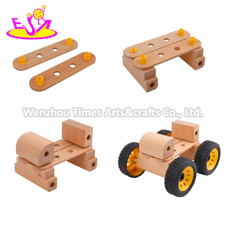 2020 Top Sale Intelligent Wooden Toy Car Assembly for Kids W03b104