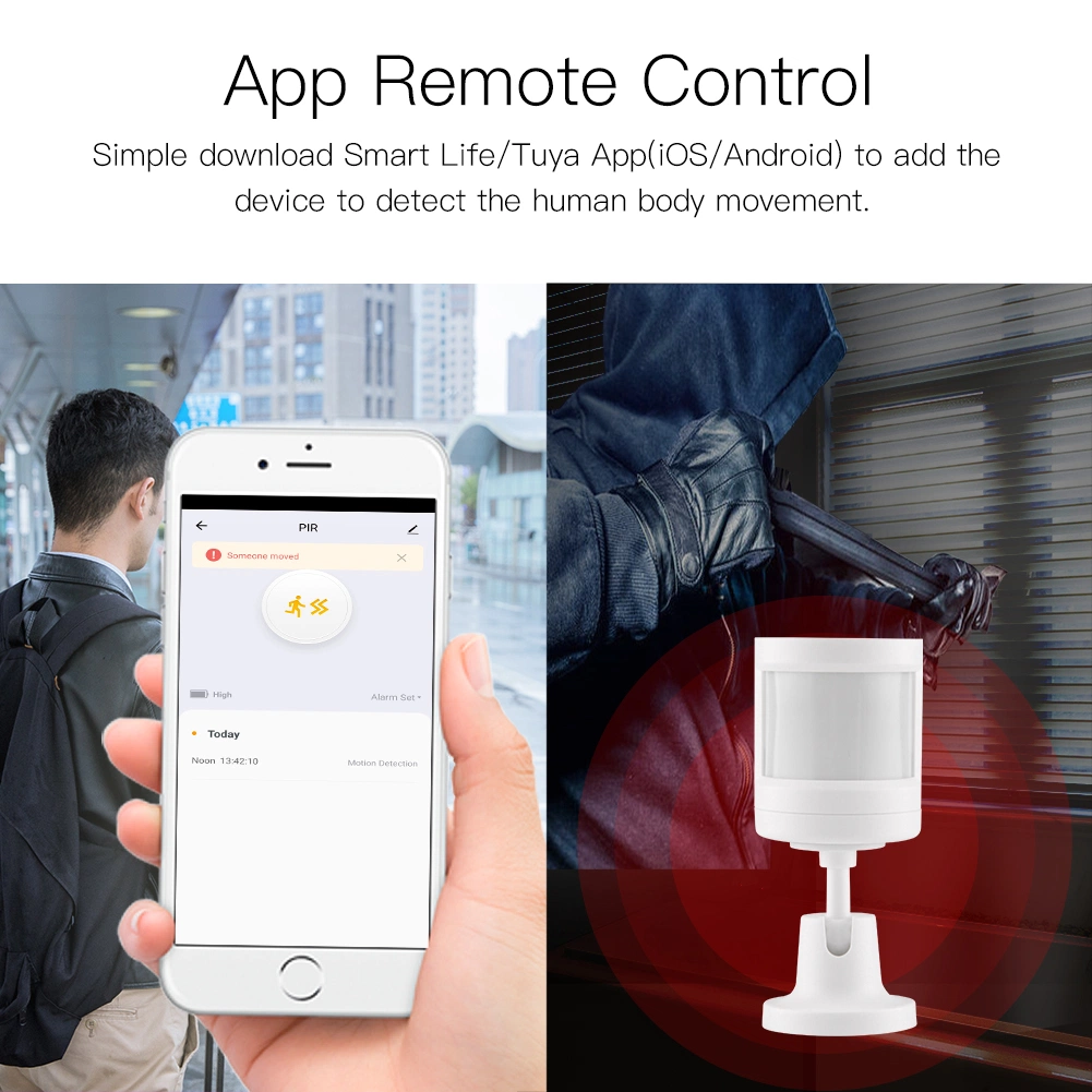 Smart Zigbee PIR Motion Sensor Human Detector with Foot Stand Smart Life Tuya APP Control Intelligent Linkage Smart Home Alarm System