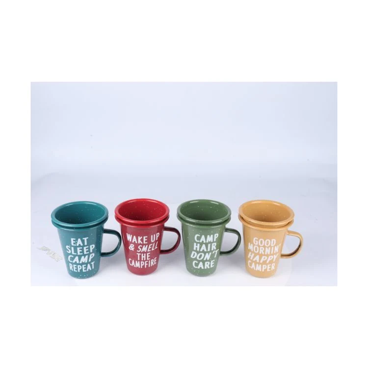 Factory Hot Selling Plain Cup Mixed Color Traveling Camping Tea Coffee Tumble Enamel Mug