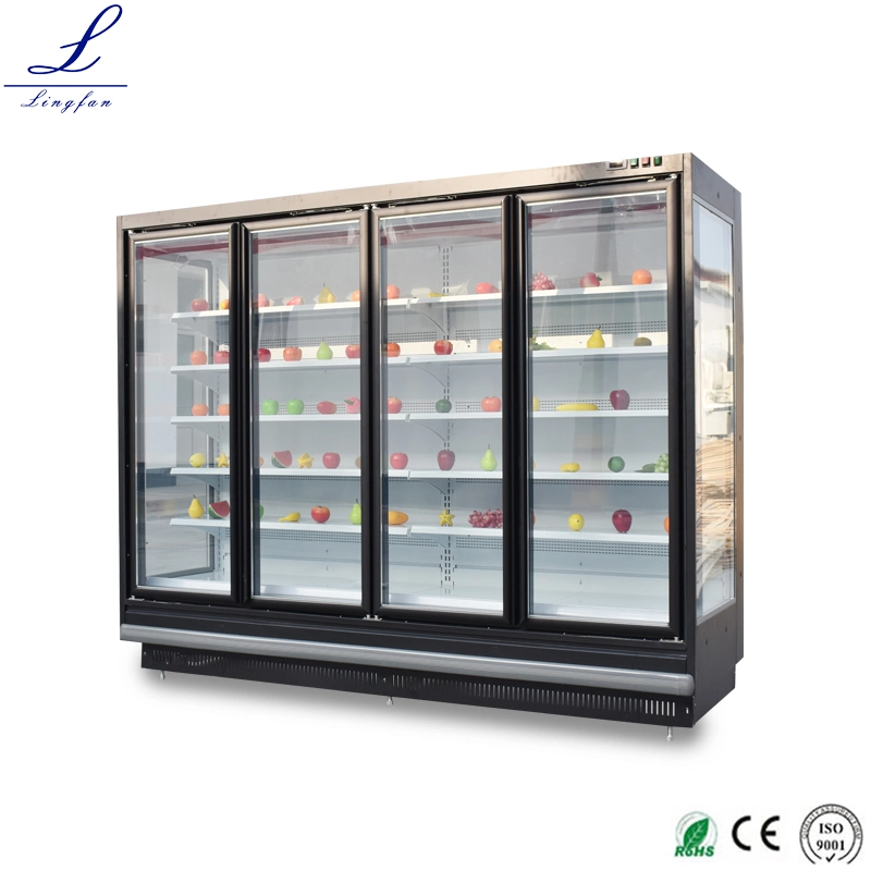 Nuevo diseño Equipo de refrigeración de gran capacidad Supermarket bebidas Diary Display Nevera con compresor remoto