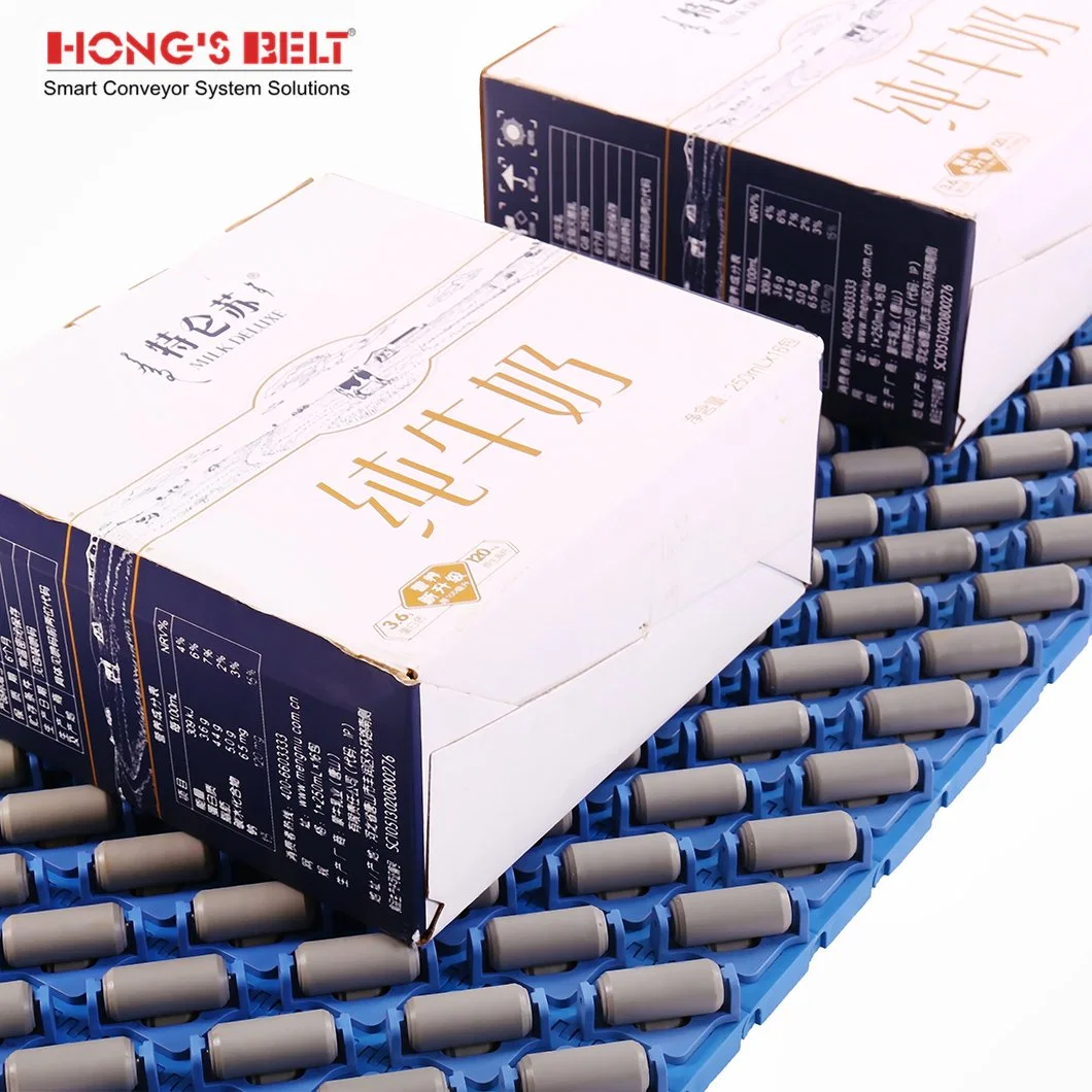 HS-3800-4Hongsbelt rodillo plástico modular c arriba de la cinta transportadora para la ordenación de los transportadores