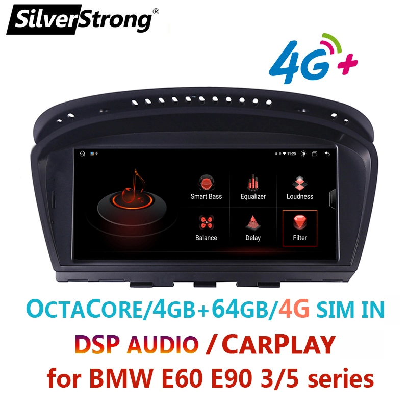 Android Silverstrong 10.0 8 Core 4+64g 8.8Inch Car Multimedia GPS para BMW série 5 E60/BMW série 3 E90 2005-2012 Cic Áudio CCC