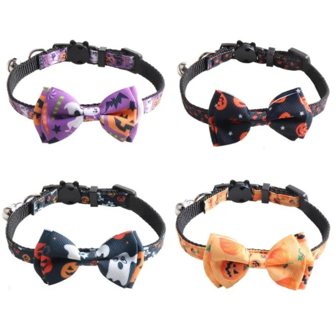 Hot Halloween Series New Cat Collar Bow Cat Breakaway Buckle Collar