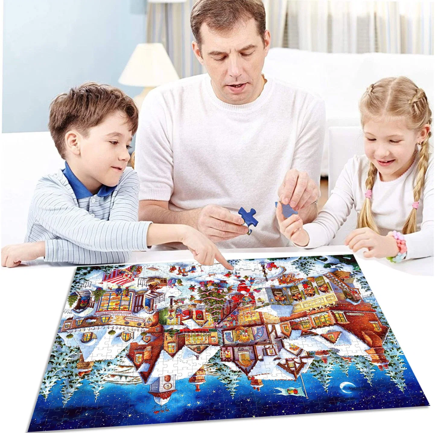 Christmas Town Wholesale Wooden 8000 Piece Puzzles Intellectual Educational Children's Toys, Birthday Gifts, Customisable Patterns and Sizes.