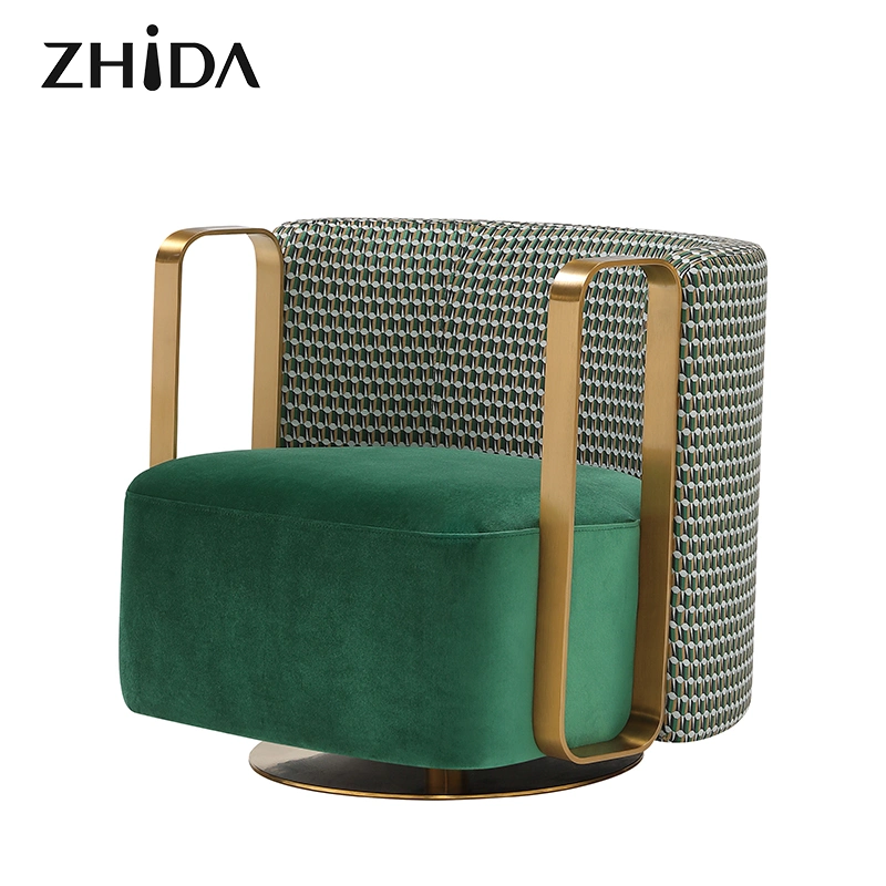 Zhida diseño italiano moderno mobiliario de Casa de estilo de lujo único Sofá salón de ocio giratoria silla acento