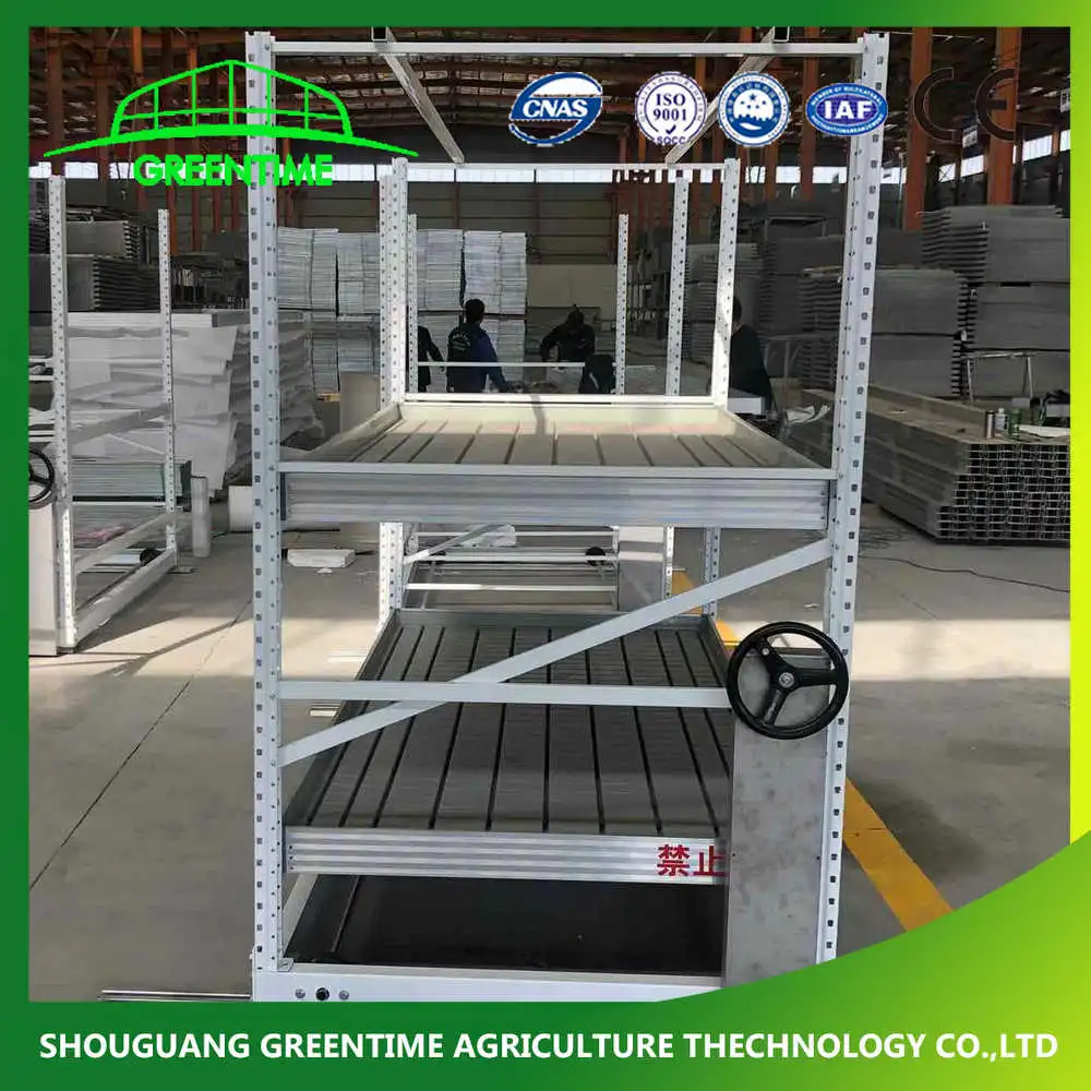 4X8 FT Customized Medical Plants Verical Grow Rack Multi Tier Mobile Flood Rolling Bench Table