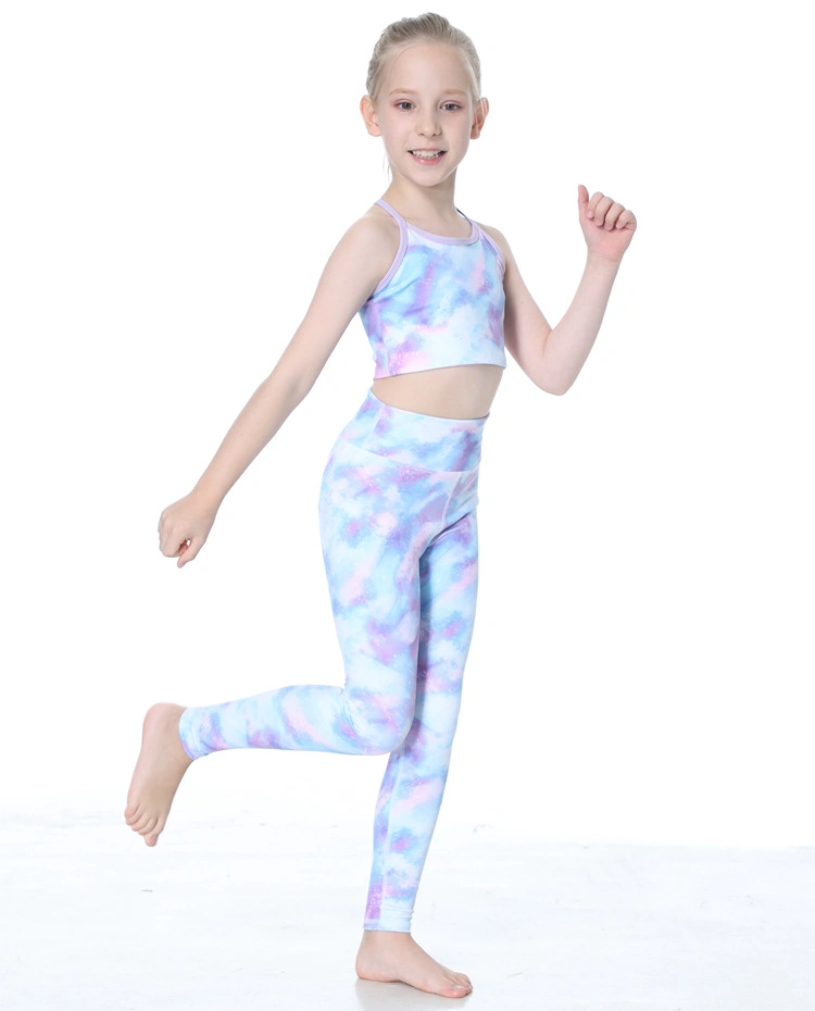 Luxurious Workout Clothing for Children & Parent Breathable Cute Baby Comfort Fabric Yoga Suit Set Girls Fitness Dance Tennis Sportswear