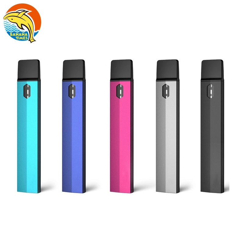 2023 meilleure qualité Vente en gros gravure/ Silk Screen logo Vape jetable Stylo vaporisateur forme plate Vape Pen avec port de chargement USB