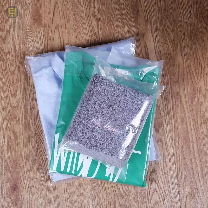 Recycled Plastic Self Adhesive Bag, Transparent Apparel Bag, OPP Seal Garment Bags