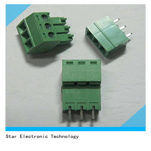 Straight 3 Pin Way Pitch 3.81mm Screw Terminal Block Connector Pluggable Type with Pin