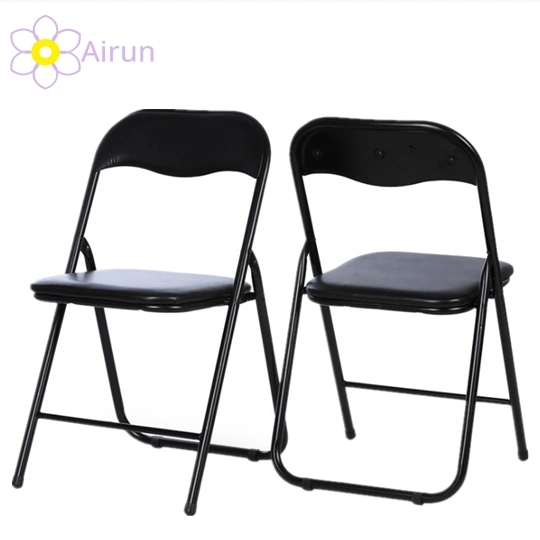 Wholesale/Supplier Used Wedding Foldable Party Metal Frame PU Cover Double Sponge Folding Chairs